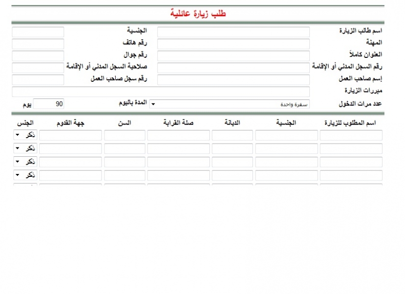 تأشيرة الزيارة العائلية للسعودية 2018