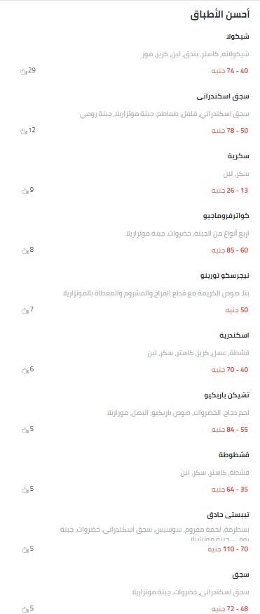منيو وأسعار مطعم تيبستي