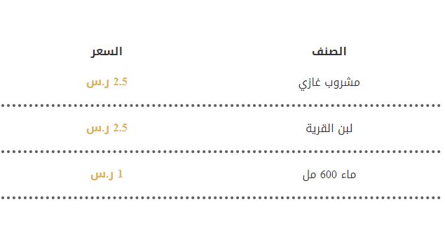 منيو وأسعار مطاعم السدة 